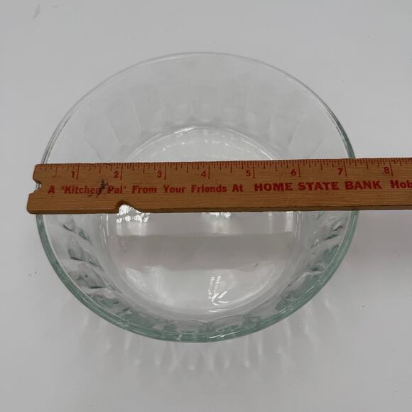 Vintage Indiana Glass Kings Crown Thumbprint Serving Bowl Clear 7.5" diam - Picture 4 of 5